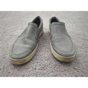 Ecco‎ Shoes Mens Size 44 Gray Slip On Perforated Leather Comfort Casual Sneakers